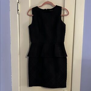 Cynthia Steffe Black Peplum Knee-Length Dress